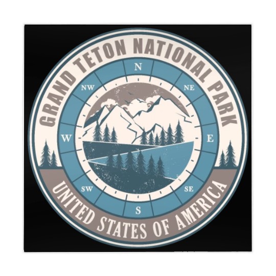 Grand Teton National Park US Vintage Hiking Mahjong Mats