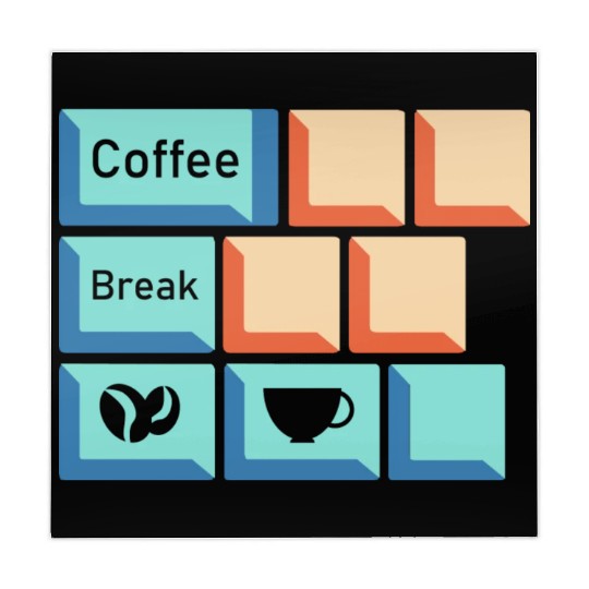 Coffee Break Keyboard Key Caffeine Lover Relatable Mahjong Mats