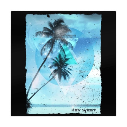Artistic Key West Florida Palm Tree Vacation Mahjong Mats