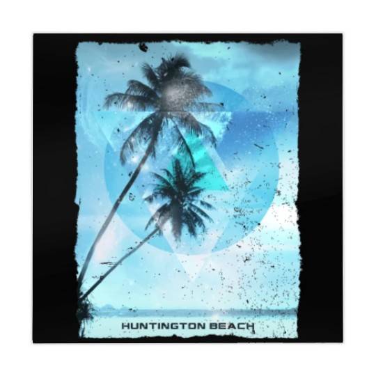 Artistic Huntington Beach California Palm Tree Mahjong Mats