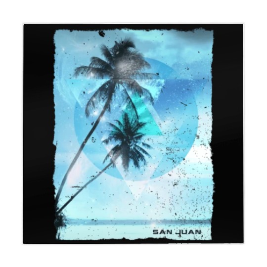 Artistic San Juan Puerto Rico Palm Tree Vacation Mahjong Mats