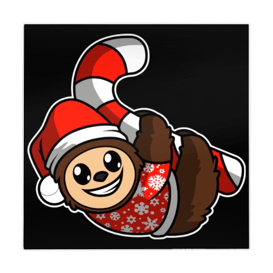 Merry Christmas Sloth Candy Cane Mahjong Mats