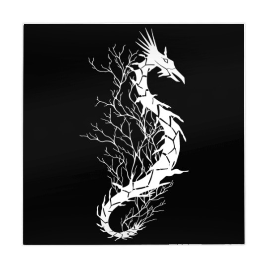 Sea life, sea dragon, white Mahjong Mats