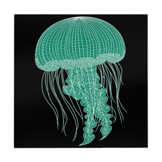 Sea life, Green Jellyfish Mahjong Mats