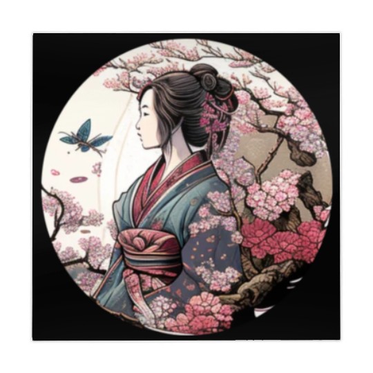 Beautiful Geisha Geiko Geigi Cherry Blossom Sakura Mahjong Mats