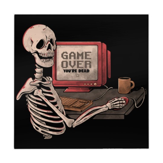 Game Over Skull Funny Geek Skeleton Gift Mahjong Mats