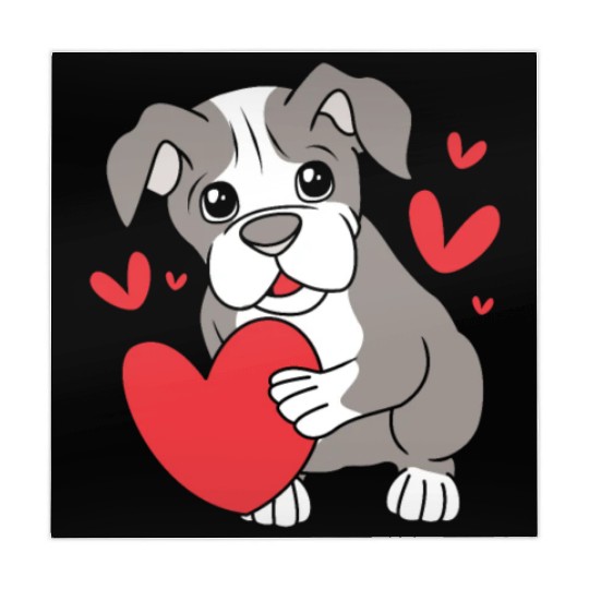 Cute Heart Puppy Boston Terrier Dog Mahjong Mats