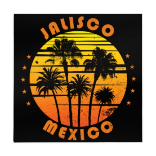 Retro Jalisco Mexico Souvenir Vintage Palm Tree Mahjong Mats