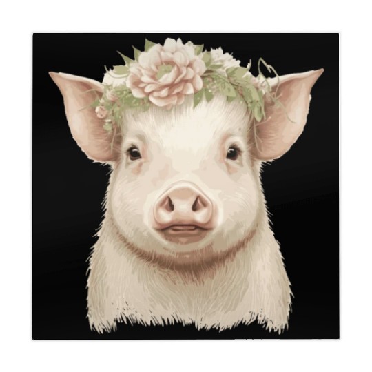 Piglet Flower Crown Pig Baby Floral Farm Animal Pe Mahjong Mats