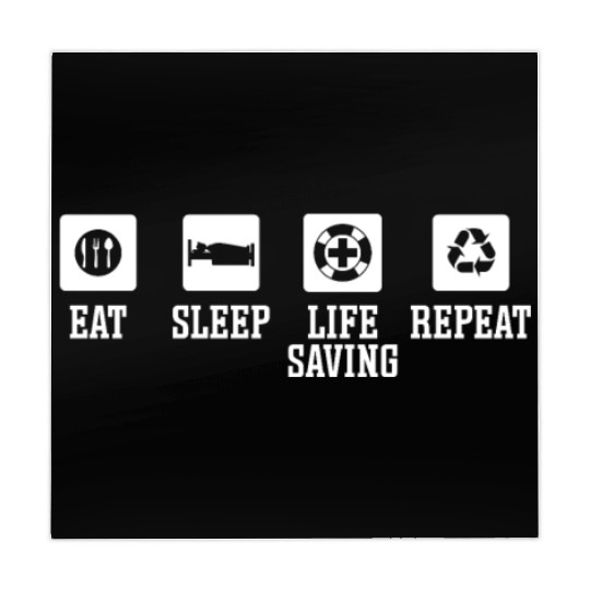 Lifeguard eat sleep life saving repeat pool guard Mahjong Mats