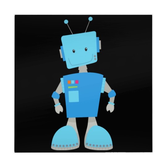 Cute Robot Funny Robot Silly Robot Blue Robot Mahjong Mats