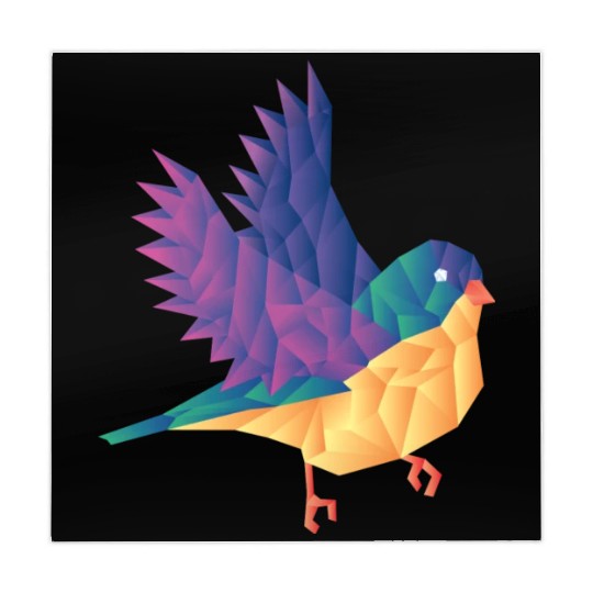 Polygon Shape Multi Colored Bird Pattern Nature Mahjong Mats