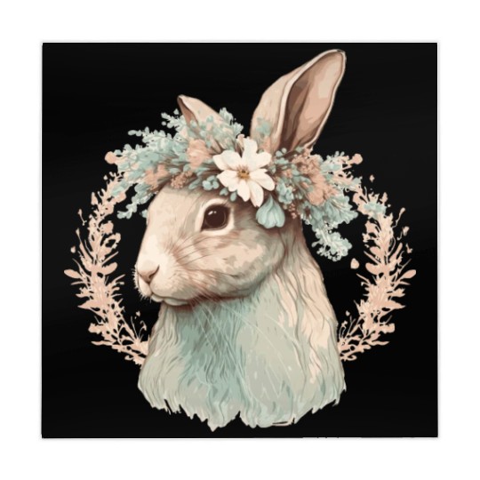Flower Crown Bunny Rabbit Floral Farm Animal Pet Mahjong Mats