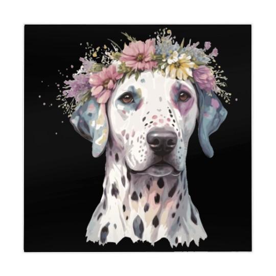 Cute Dalmatian Flower Crown Pet Dog Puppy Mahjong Mats