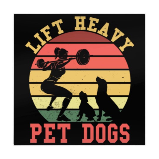 Lift Heavy Pet Dogs Retro Gym Workout Lift Heavyfu Mahjong Mats
