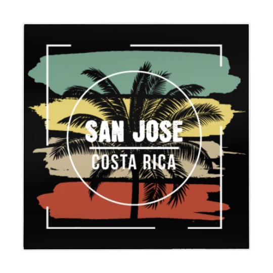 San Jose Costa Rica Artistic Palm Tree Retro Mahjong Mats