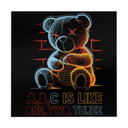 neon teddy bear Mahjong Mats