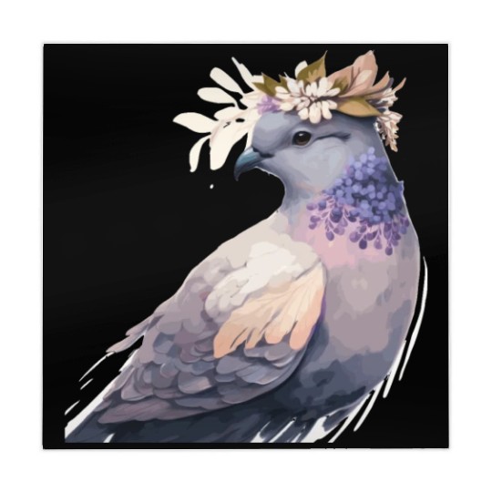 Cute Pigeon Dove Bird Flower Crown Pet Birds Mahjong Mats