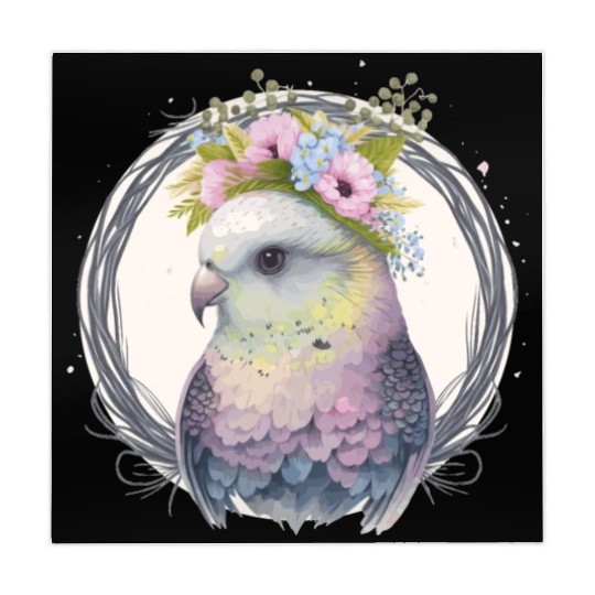 Cute Parakeet Budgie Bird Flower Crown Pet Birds Mahjong Mats