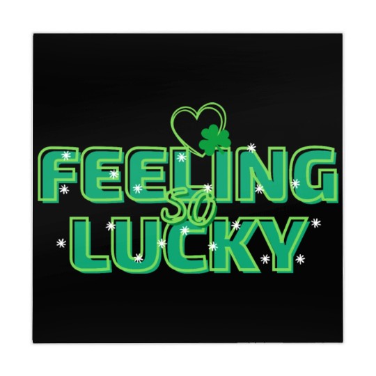 Feeling Lucky Green Bright Bold Typography Mahjong Mats