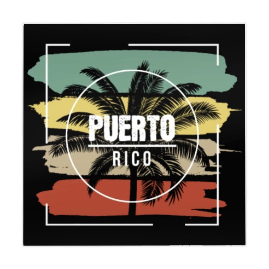 Puerto Rico Artistic Palm Tree Retro Mahjong Mats
