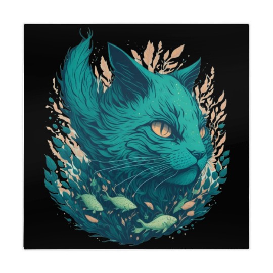 Great Green Beast Cat Funny Design Mahjong Mats