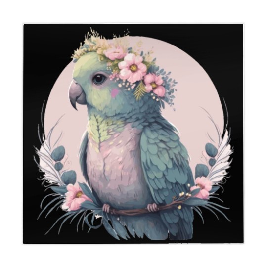 Cute Parakeet Budgie Bird Flower Crown Pet Birds Mahjong Mats