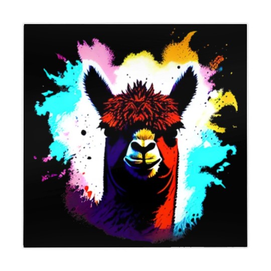 Cute Vintage Ink Splash Alpaca Retro Alpaca Farmer Mahjong Mats