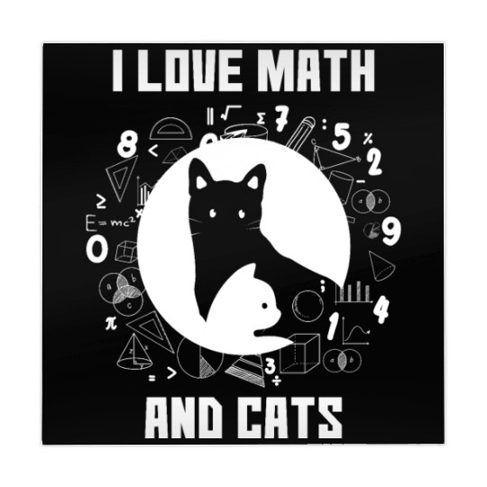 I Love Math And Cats Gift for Mathematics Lovers Mahjong Mats