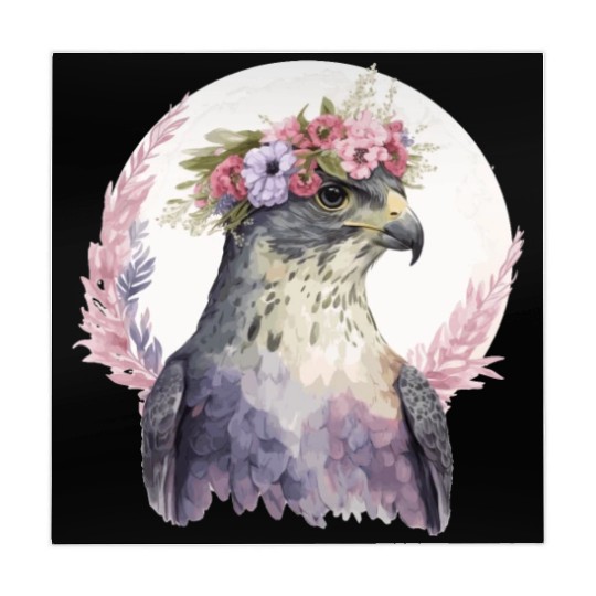 Falcon Birds Of Prey Flower Crown Floral Bird Watc Mahjong Mats