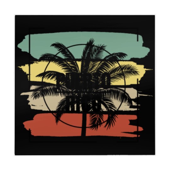 Puerto Rico Palm Tree Retro Artistic Mahjong Mats