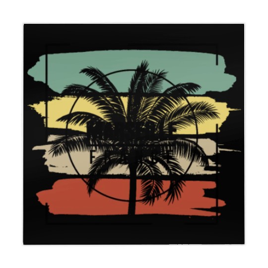 Marseille France Palm Tree Retro Artistic Mahjong Mats