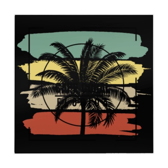 Cape Coral Florida Palm Tree Retro Artistic Mahjong Mats