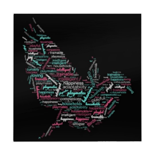 Bird Graphic Mahjong Mats with Words Pattern design.