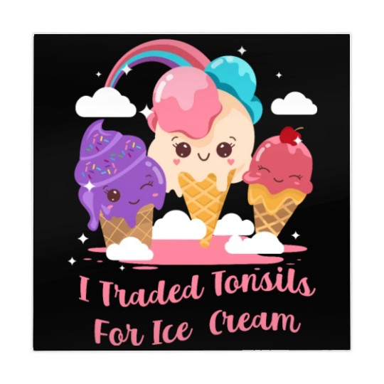 I Traded Tonsils For Ice Cream Funny Tonsil Mahjong Mats
