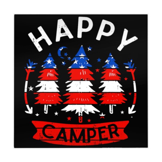 Happy Camper US Flag Patriotic 4th Of July Mahjong Mats