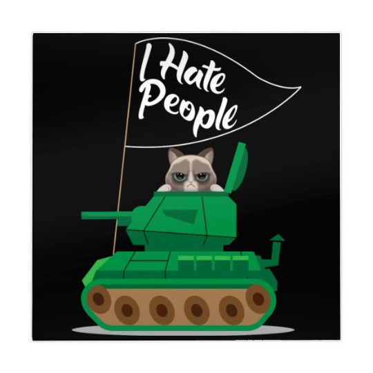 I Hate People Cat Tank Funny I Hate People Mahjong Mats