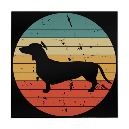 Daschund In sunset Circle Daschund Dog Lover Mahjong Mats