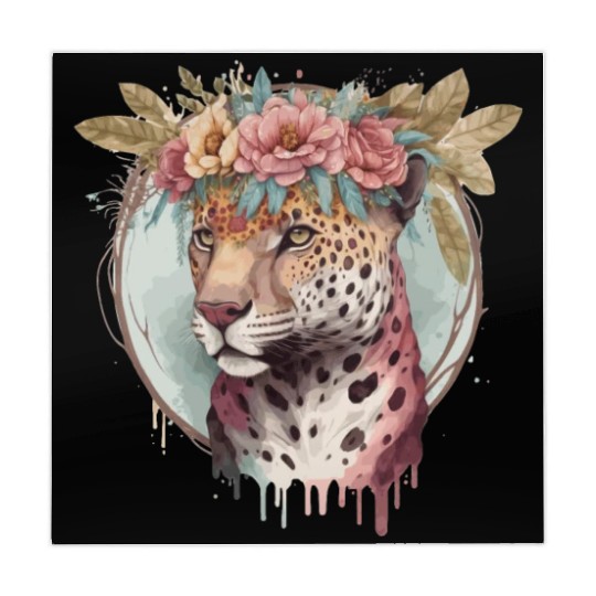 Flower Crown Jaguar Floral Animal Lovers Mahjong Mats