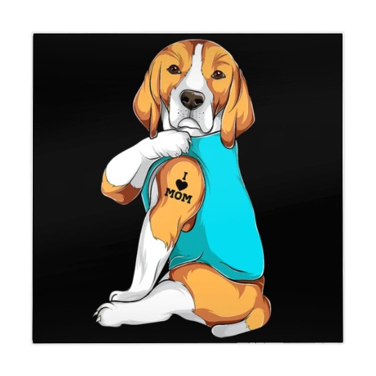 Beagle I Love Mom Apparel Dog Mom Gifts Womens T Mahjong Mats