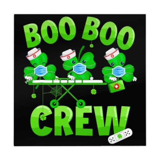Boo Boo Crew Nurse St Patricks Day Shamrock Mahjong Mats