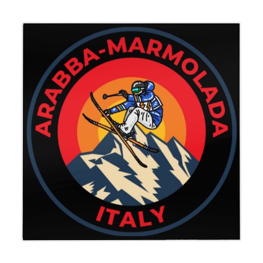 Vintage Skiing in Arabba-Marmolada Italy Sunset Mahjong Mats