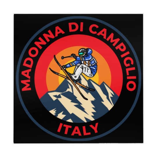 Vintage Skiing Madonna Di Campiglio Italy Sunset Mahjong Mats