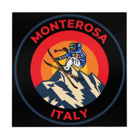 Vintage Cool Skiing in Monterosa Italy Sunset Mahjong Mats