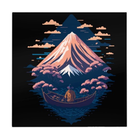 Serene Mount Fuji Sunset Peaceful River Scenery Mahjong Mats