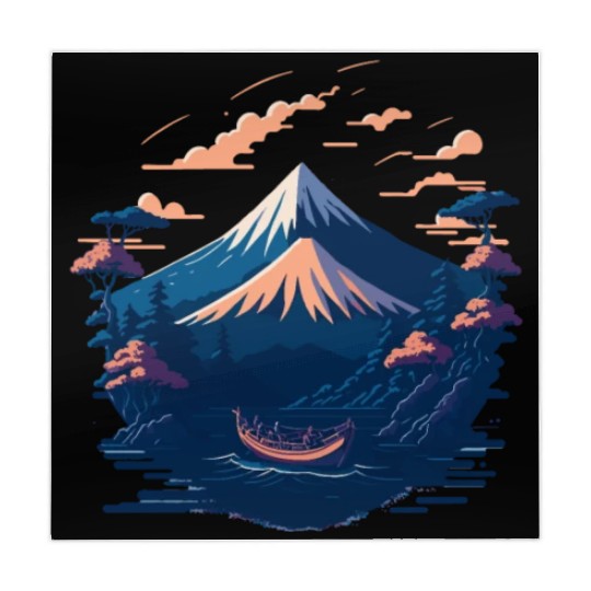 Serene Mount Fuji Sunset Peaceful River Scenery Mahjong Mats