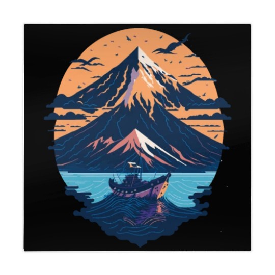 Serene Mount Fuji Sunset Peaceful River Scenery Mahjong Mats