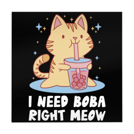 I Need Boba Right Meow Bubble Tea Boba Tea Cat Mahjong Mats