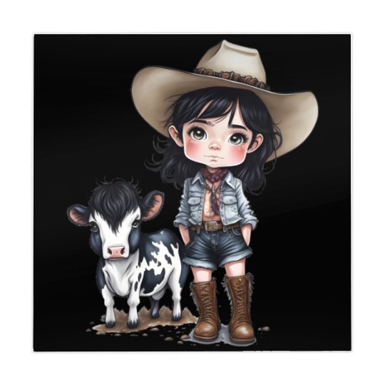 Cowgirl with Cow Mahjong Mats