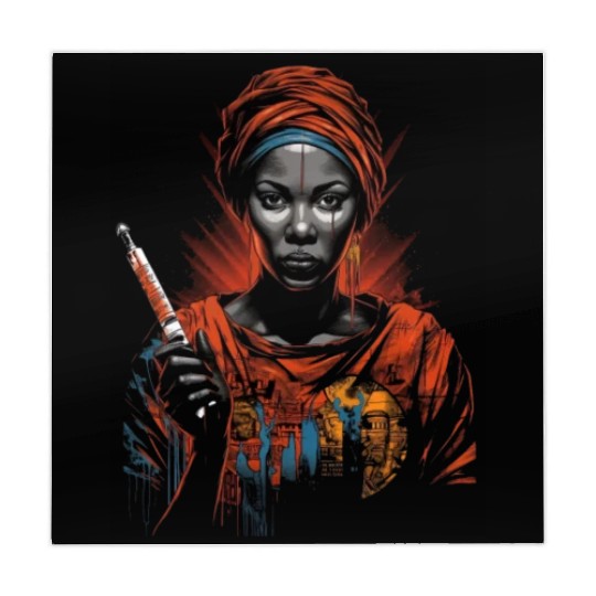 African American Nurse Afro Woman Syringe Nursing Mahjong Mats